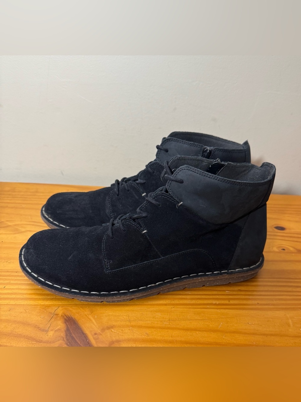 Clarks Tamintha Kay  Black Suede LaceUp Side Zip Ankle Boots Womans sz 11